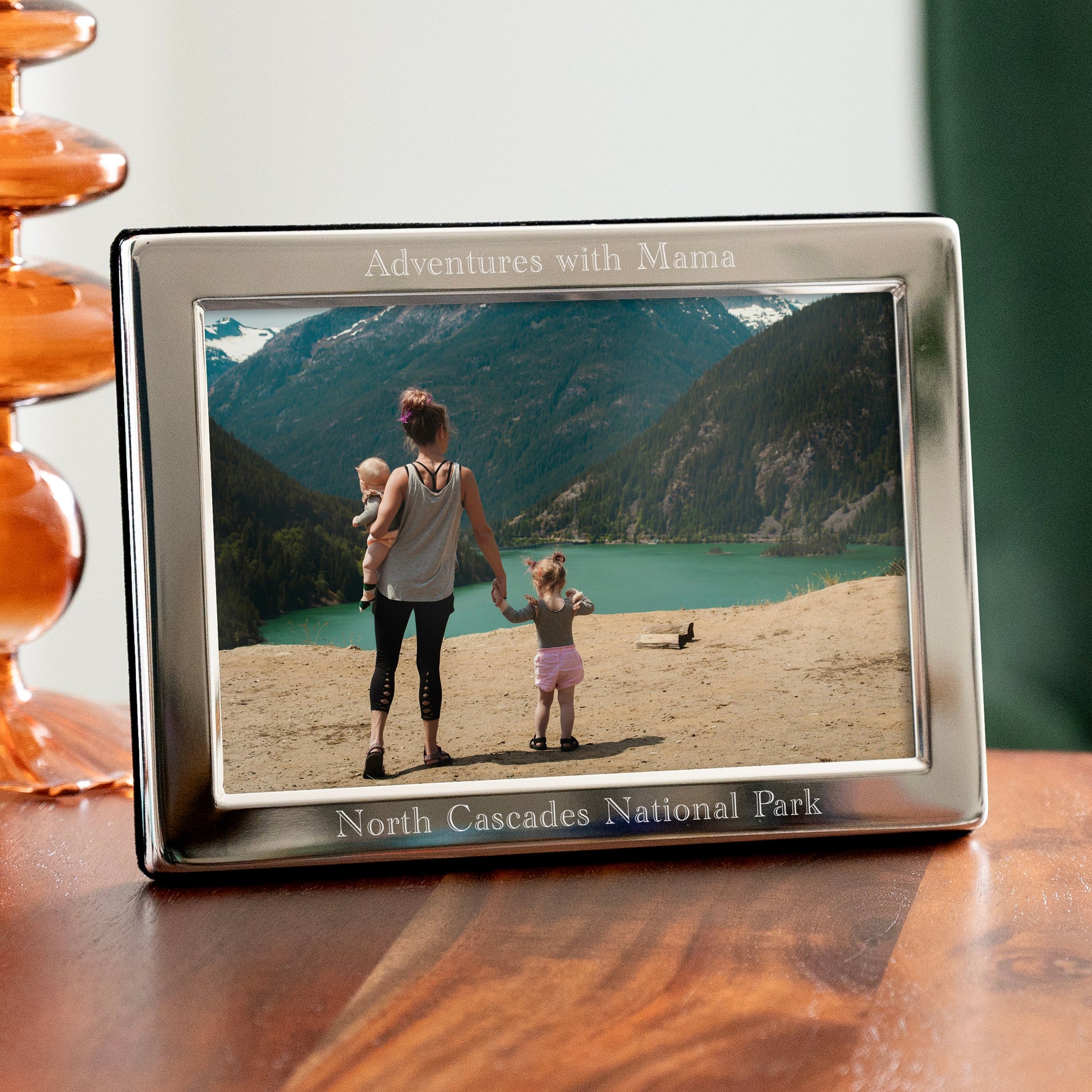 : Personalized Silver Landscape Picture Frame | Engraved Horizontal Photo Frame
