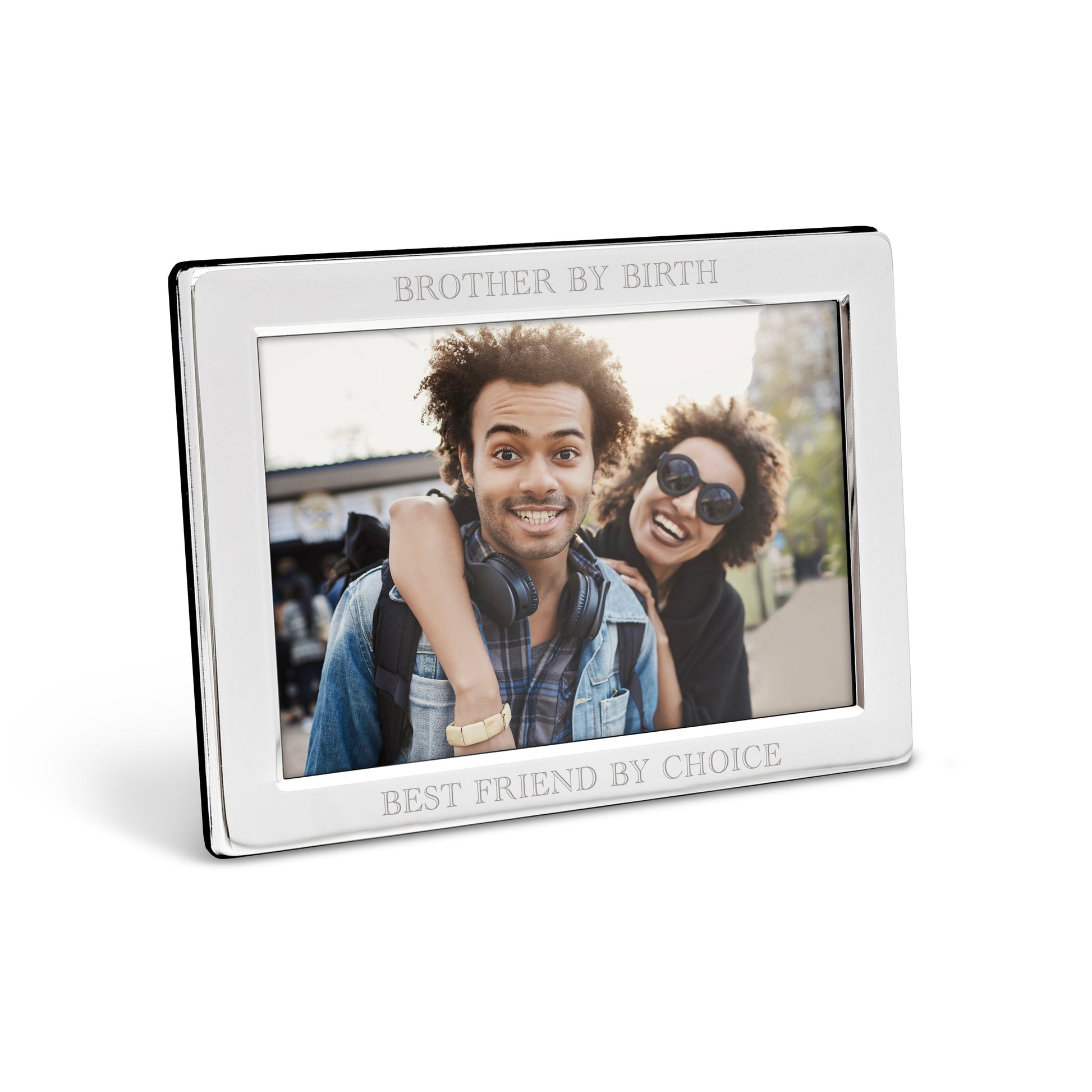 : Personalized Silver Landscape Picture Frame | Engraved Horizontal Photo Frame