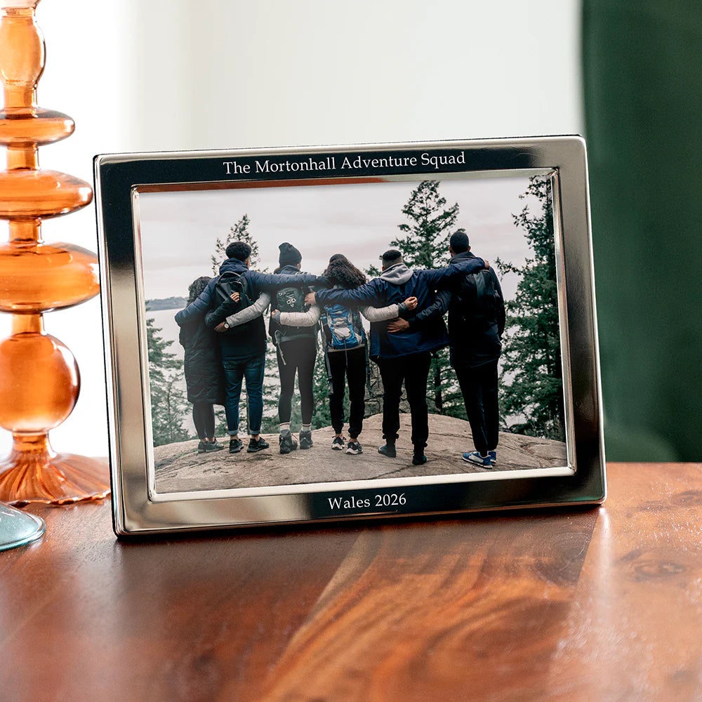 Personalized Polished Silver Landscape Picture Frame