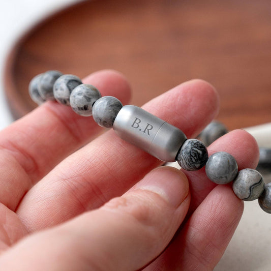 Personalized Jasper Stone Bracelet for Men