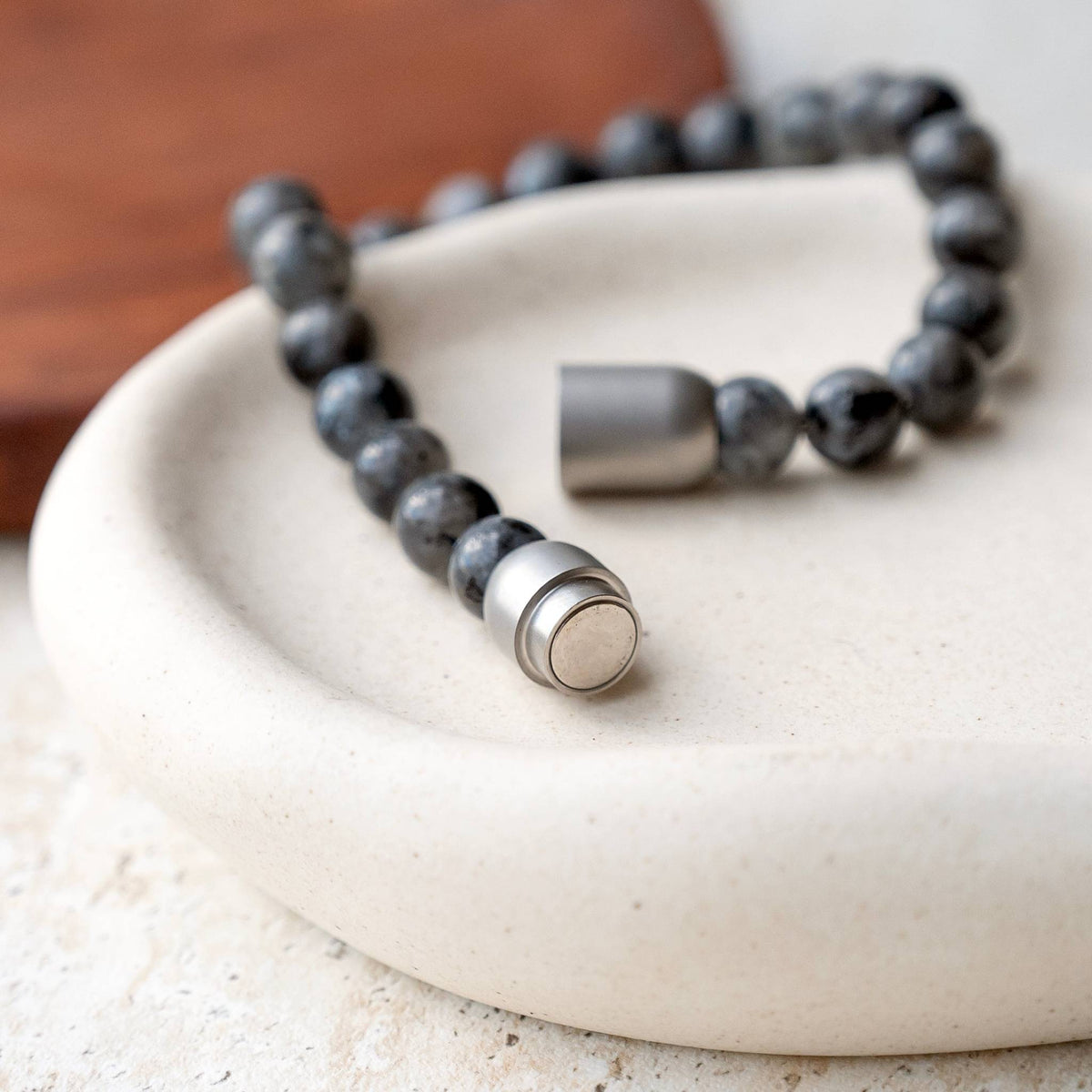 Men’s Personalized Labradorite Gemstone Bracelet