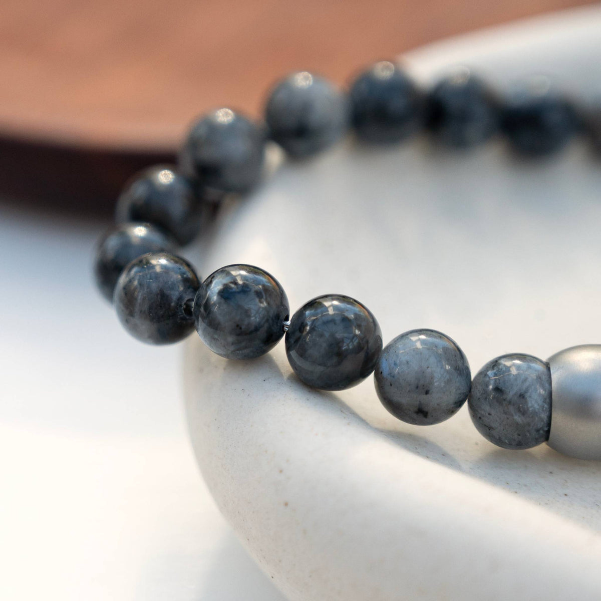 Men’s Personalized Labradorite Gemstone Bracelet