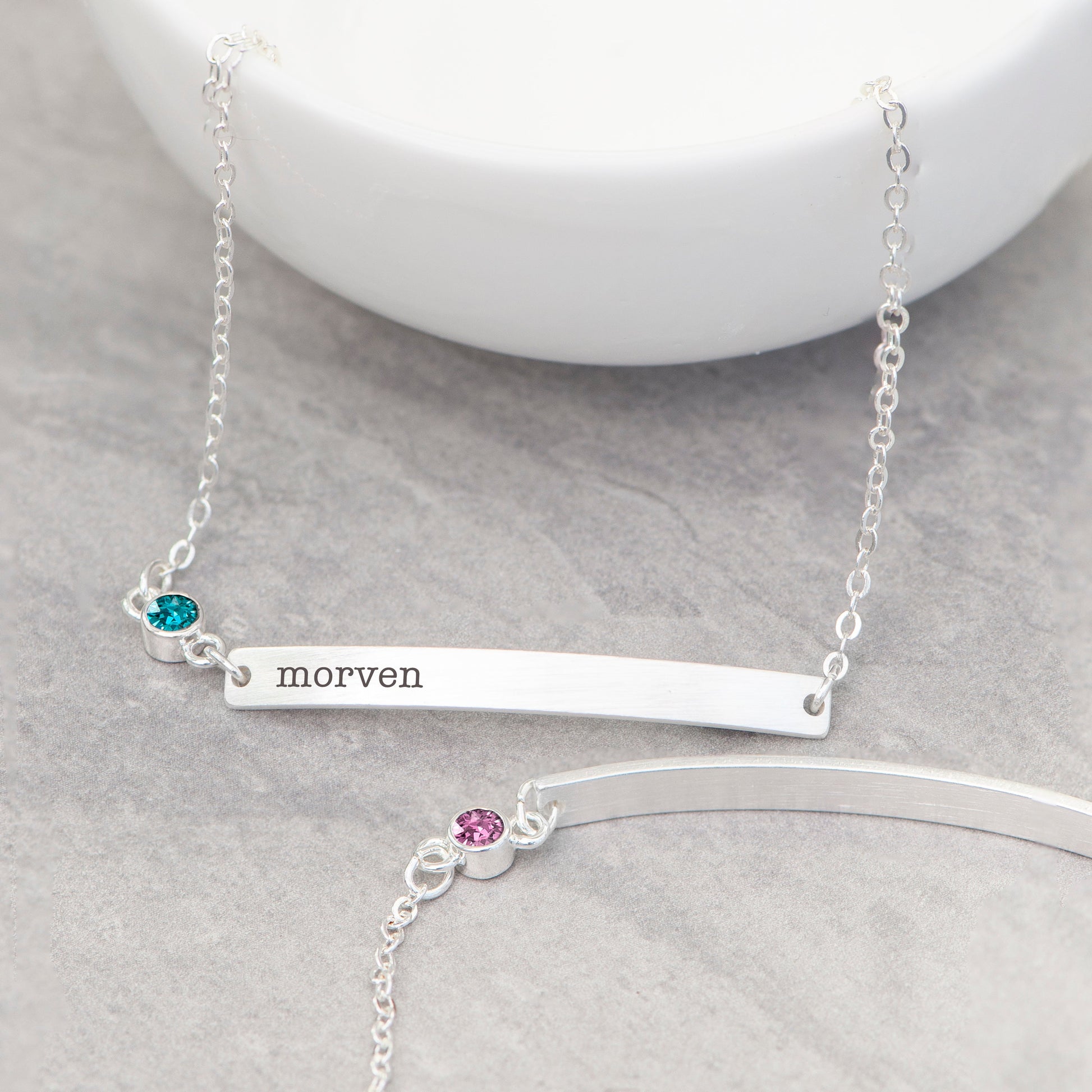 Personalized Silver Birthstone Swarovski Crystal Bracelet - Lovesakes