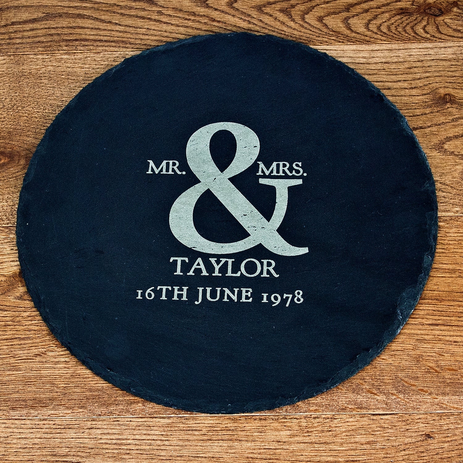 Personalised Couple's Round Slate Cheese Board - Lovesakes