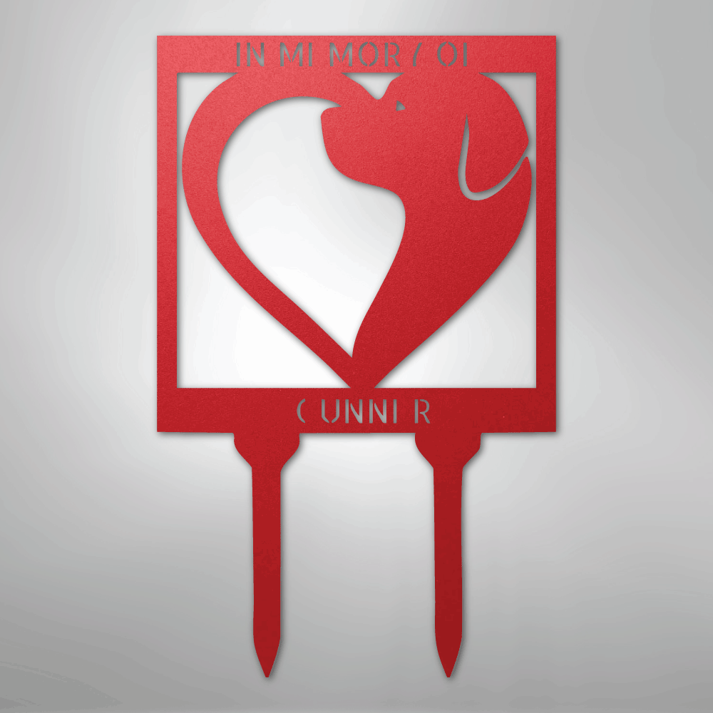 Personalized Dog Memorial Garden Stake-red