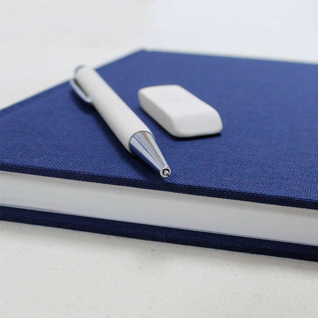Personalized Artist's Sketchbook in Blue Woven Cloth
