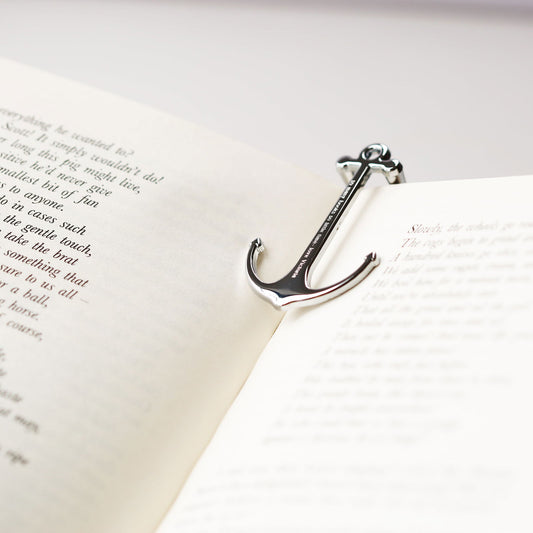 Personalized Book Anchor - Silver & Black