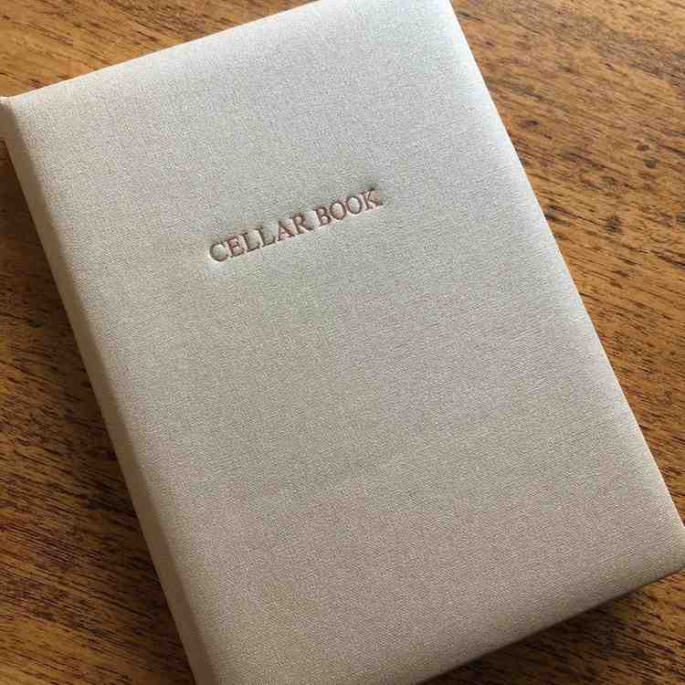 Personalized Buckram Wine Cellar Book-Champagne-Color