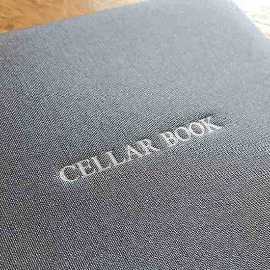 Personalized Buckram Wine Cellar Book-Grey-Color