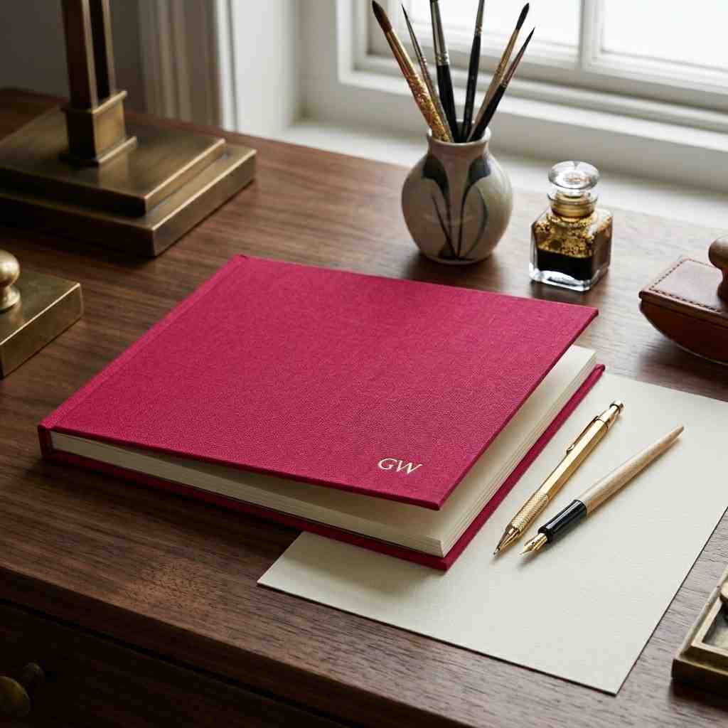 Personalized-Canvas-Sketchbook-in-Red