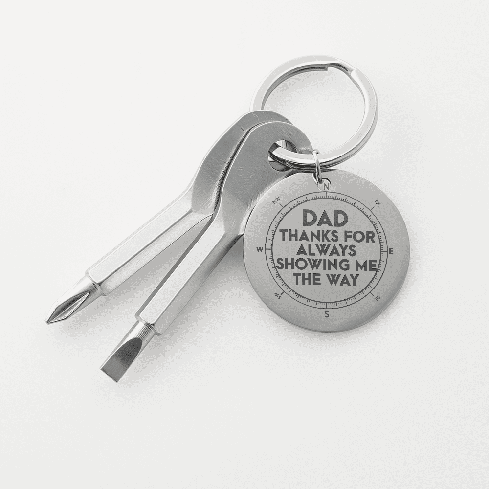 Personalized Dad Screwdriver Keychain – "Showing Me The Way"