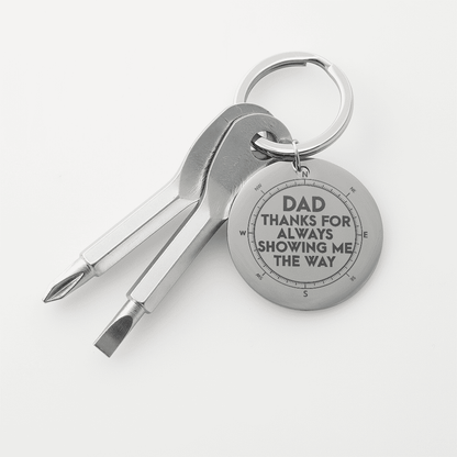 Personalized Dad Screwdriver Keychain – "Showing Me The Way"