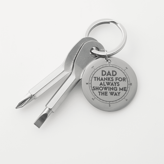 Personalized Dad Screwdriver Keychain – "Showing Me The Way"