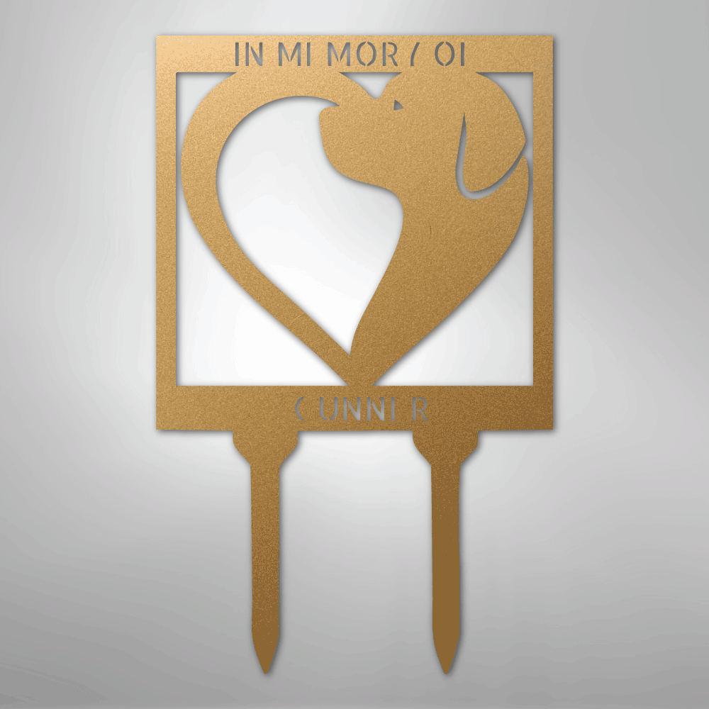 Personalized Dog Memorial Garden Stake-GOLD