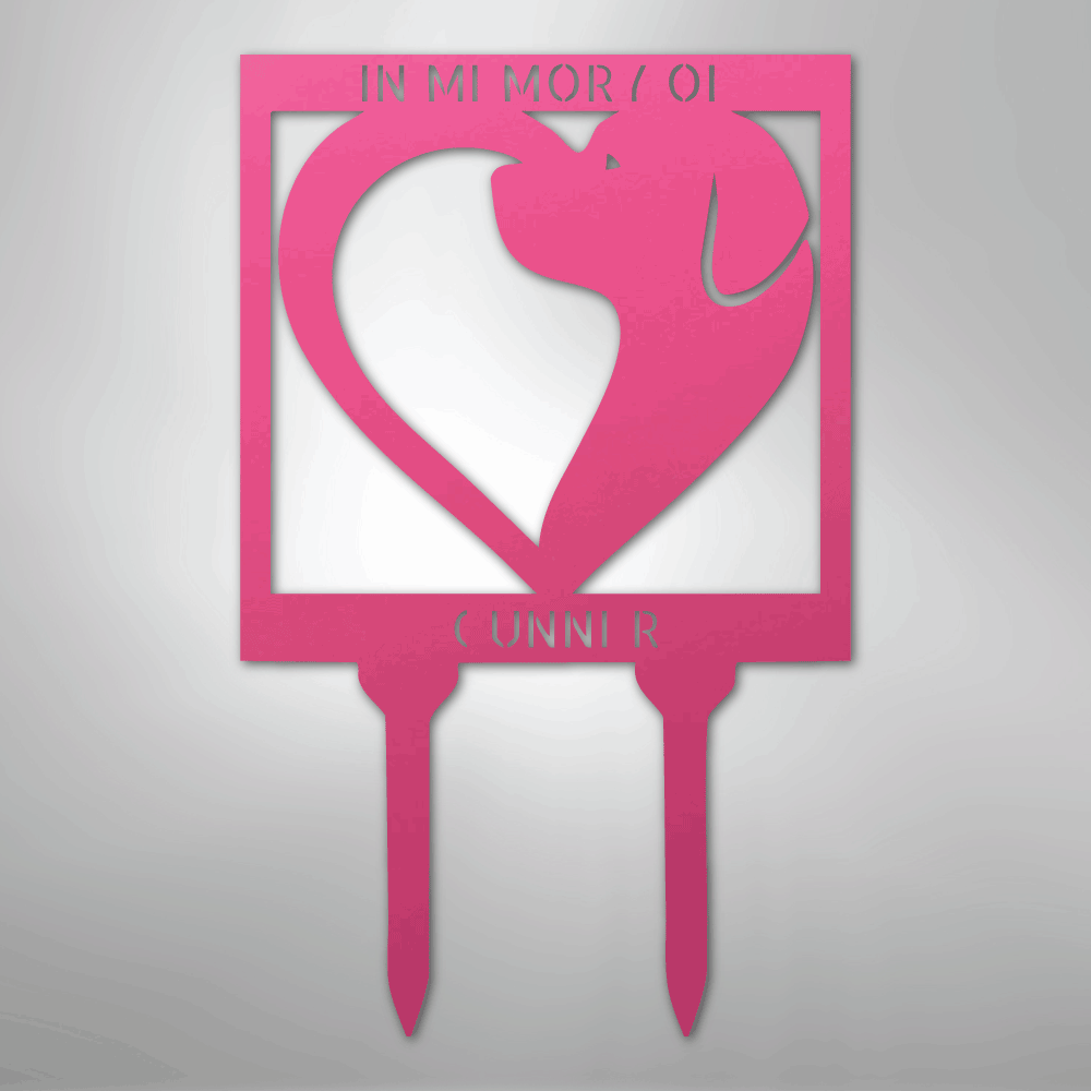 Personalized Dog Memorial Garden Stake-pink