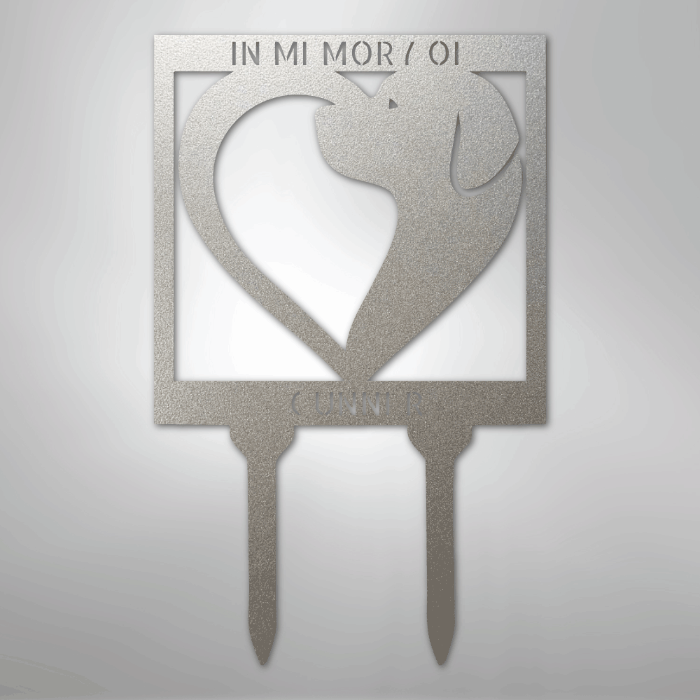 Personalized Dog Memorial Garden Stake-silver