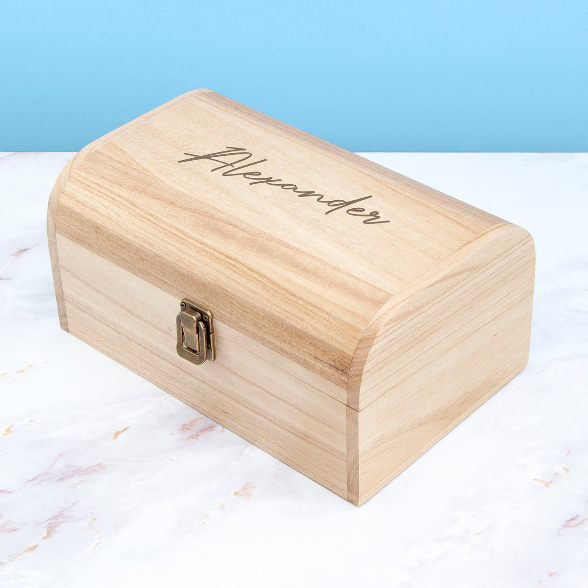 Personalized Engraved Wooden Keepsake Chest