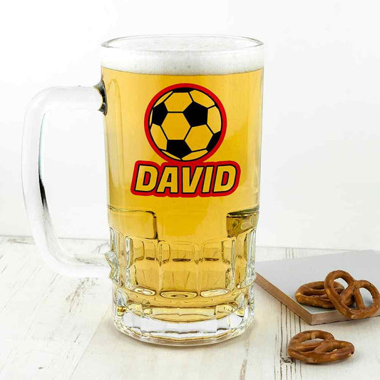Personalized Football Beer Glass Mug