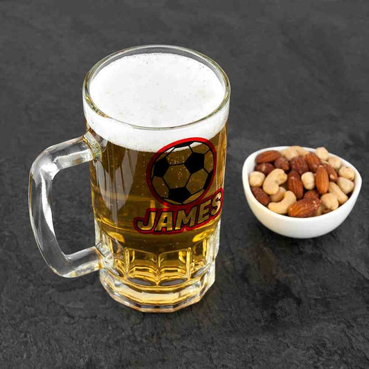 Personalized Football Beer Glass Mug