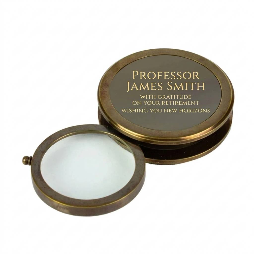 Personalized Solid Brass Desk Magnifying Glass