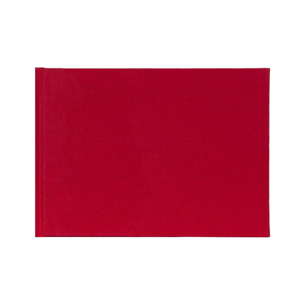 Personalized A4 Artist's Sketchbook in Red Fabric