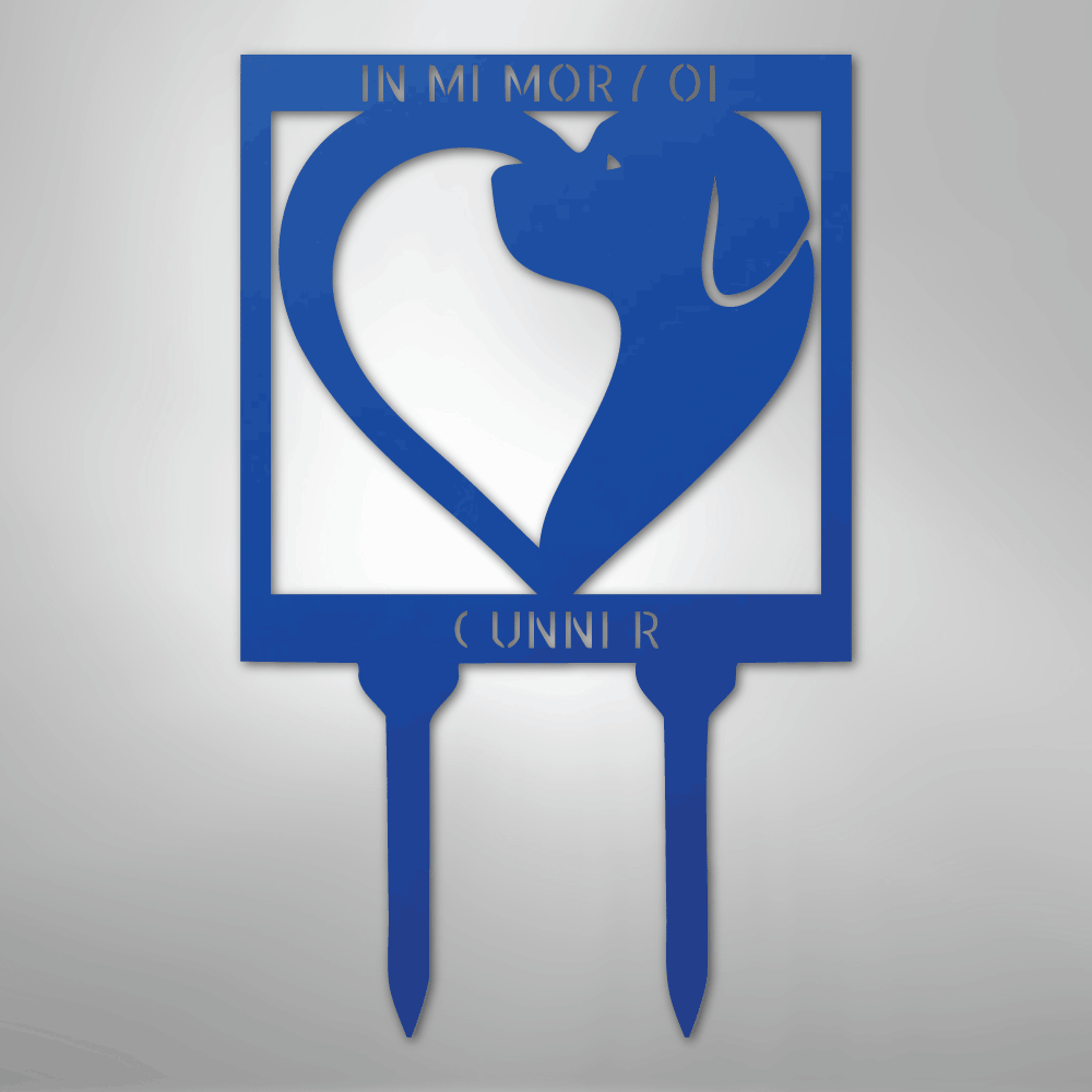 Personalized Dog Memorial Garden Stake-blue