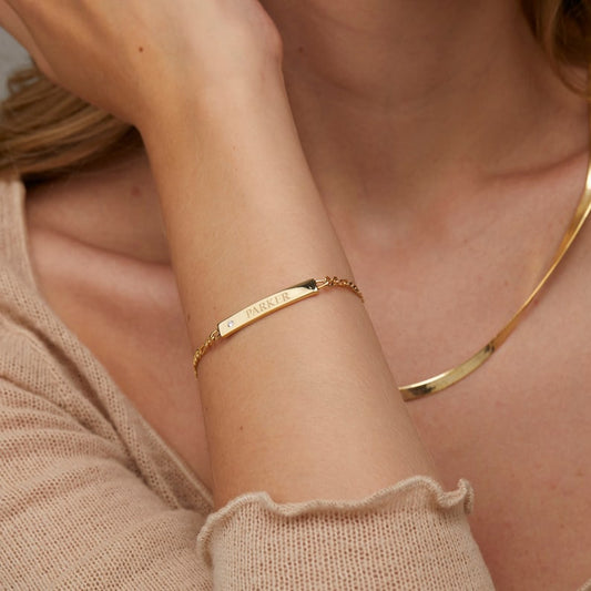 Custom Engraved Bar Bracelet