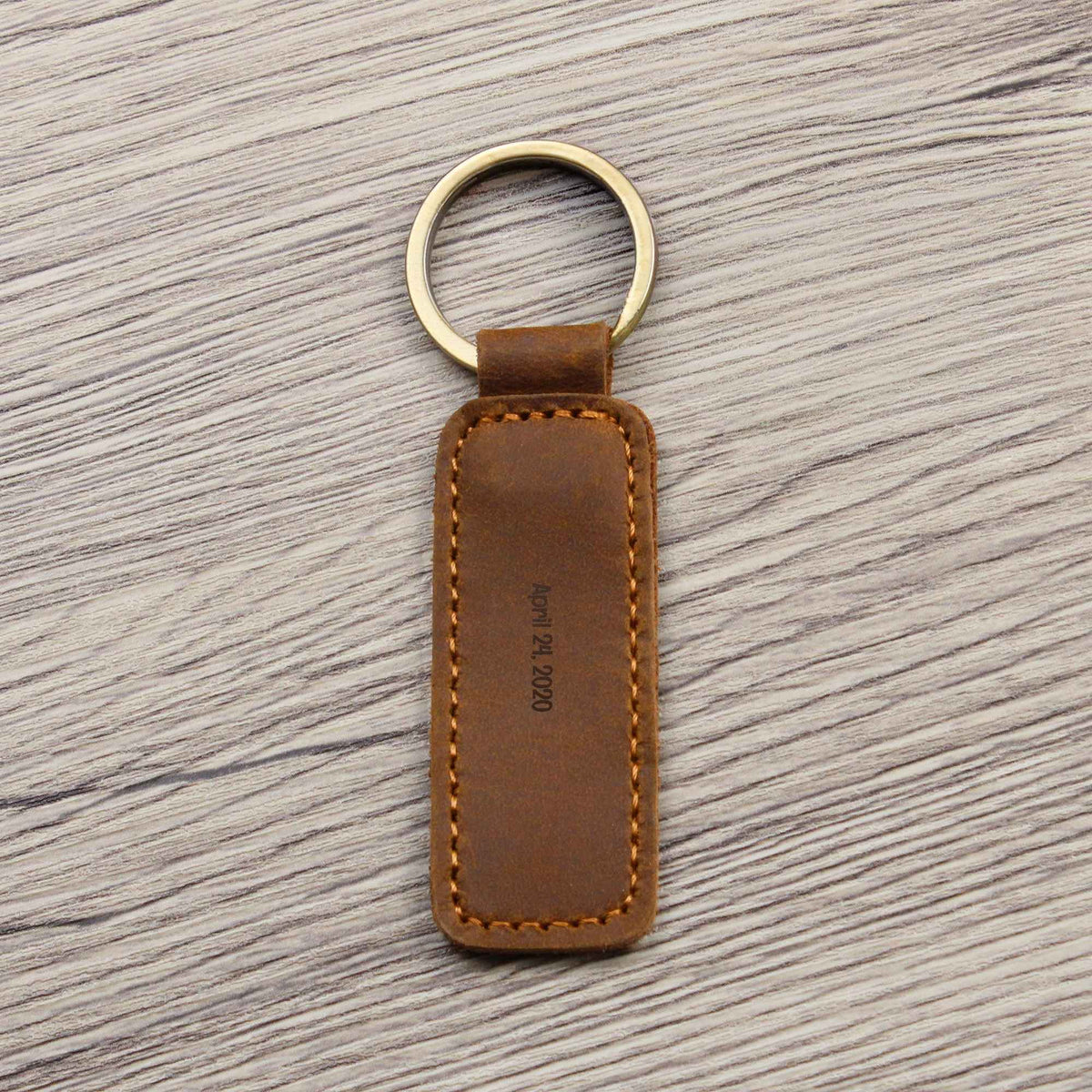 Personalized Engraved Genuine Leather Keychain