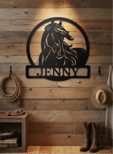 Personalized Horse Name Wall Monogram | Metal Decor