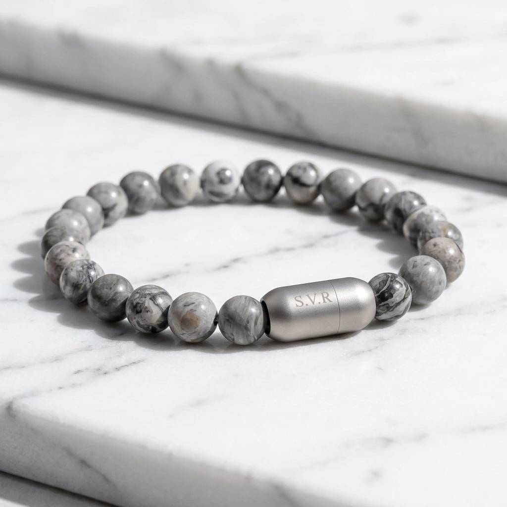 Personalized Jasper Stone Bracelet for Men