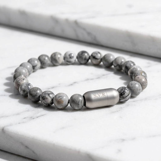 Personalized Jasper Stone Bracelet for Men