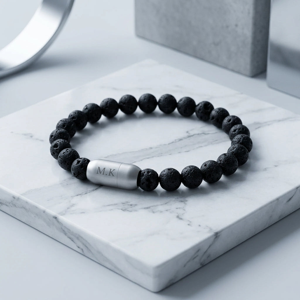 Personalized Lava Stone Bracelet