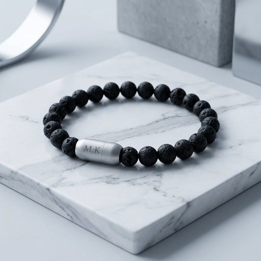 Personalized Lava Stone Bracelet
