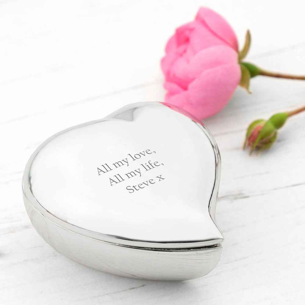 Personalized Miniature Heart Trinket Box