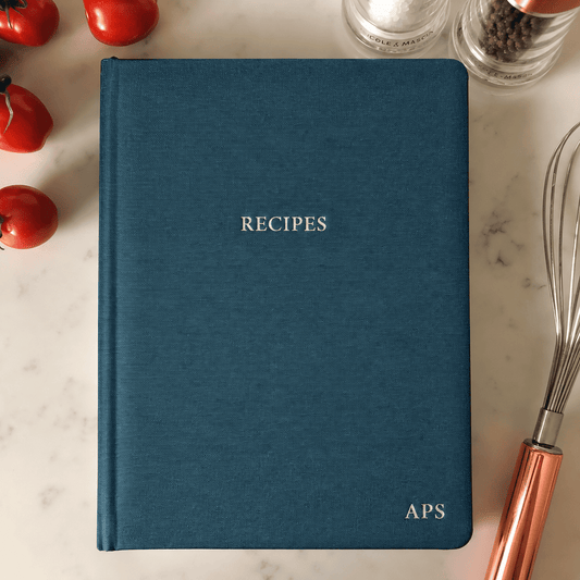 Personalized Recipe Journal in Buckram Fabric