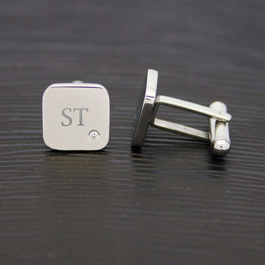 Personalized Square Crystal Cufflinks