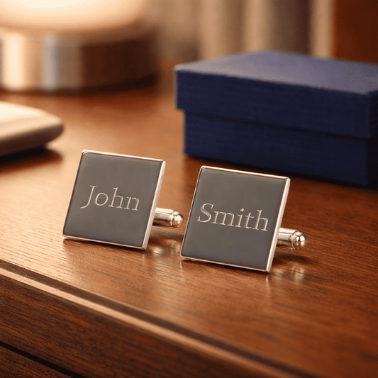 Personalized Square Cufflinks - Silver