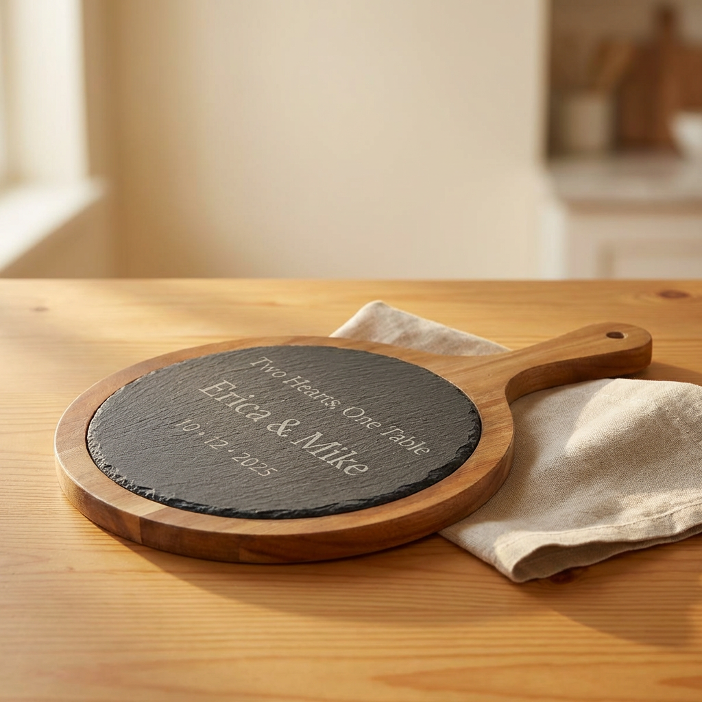 Two Hearts, One Table - Personalized Wedding Charcuterie Board