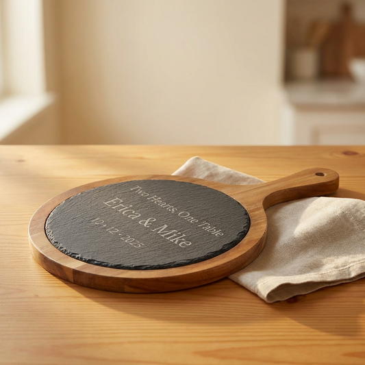 Two Hearts, One Table - Personalized Wedding Charcuterie Board