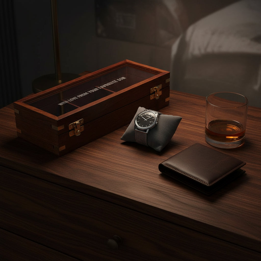 Personalized Wooden Watch Box – 3 Watch Display Case