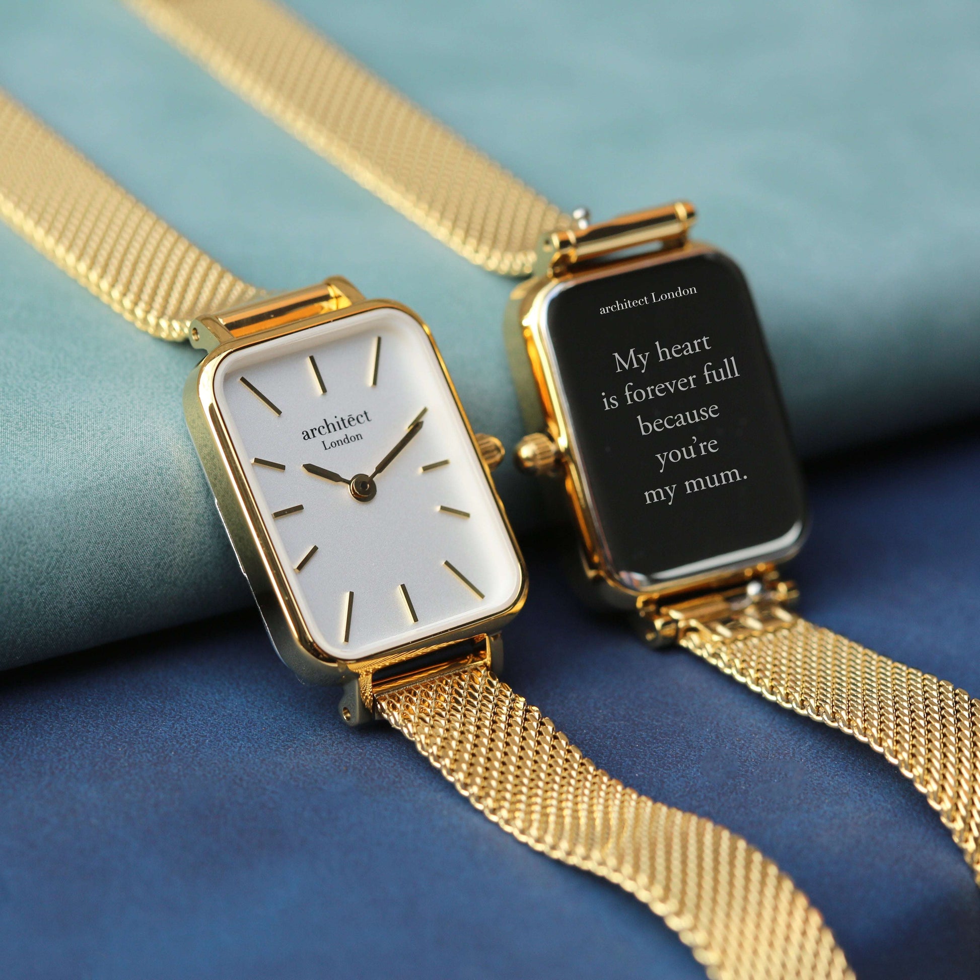 Personalized engraved gold watch for mom Mother’s Day gift
