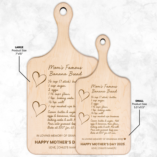 Engraved Recipe Keepsake Cutting Board