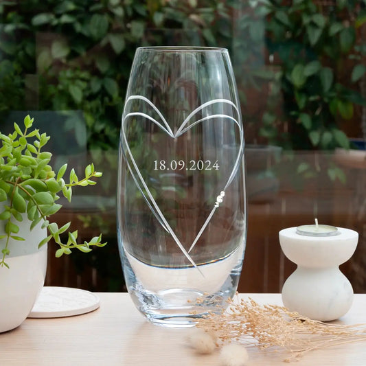 Amore Personalized Barrel Vase With Swarovski Crystals