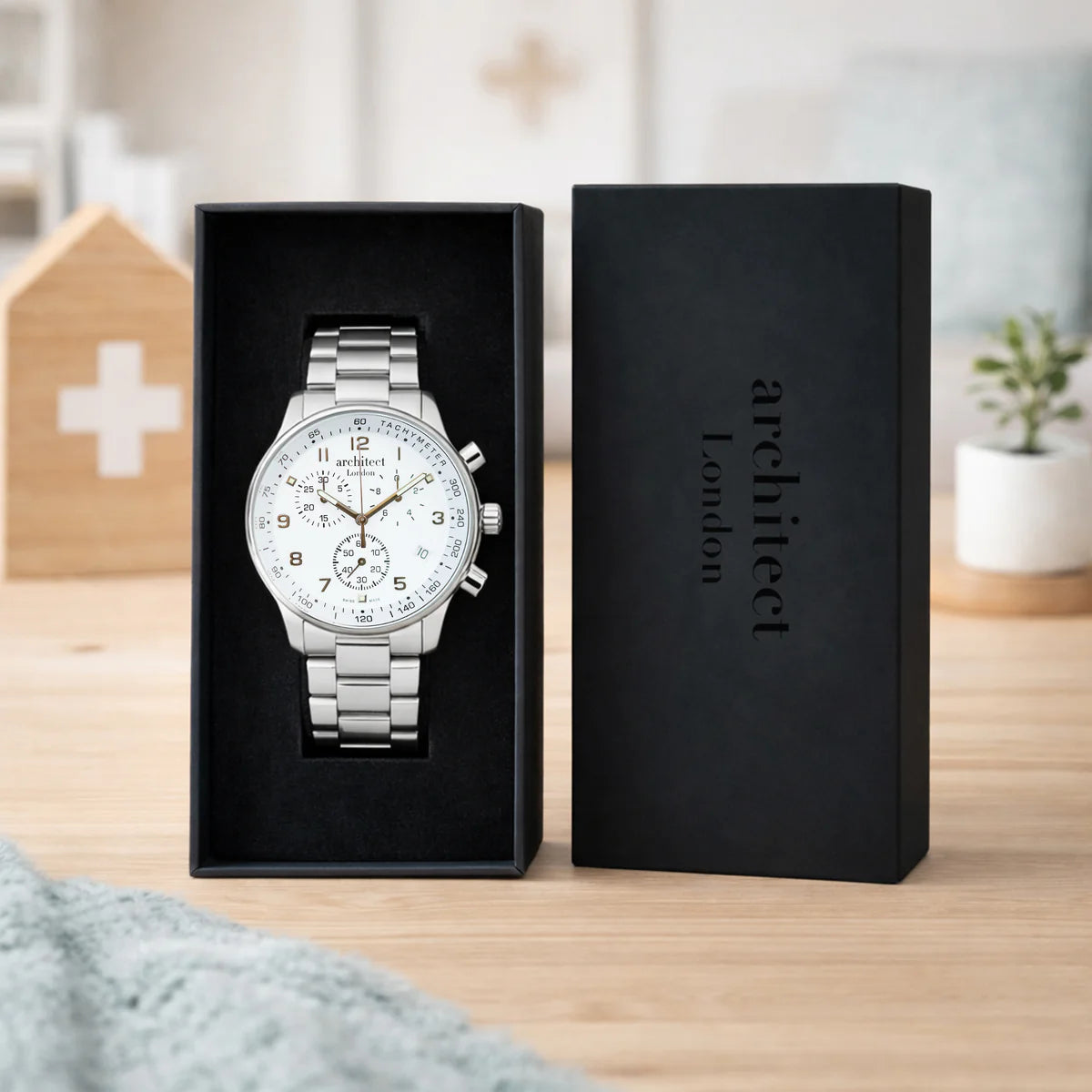 Men's Classic Handwriting Engraved Swiss Chronograph Watch
