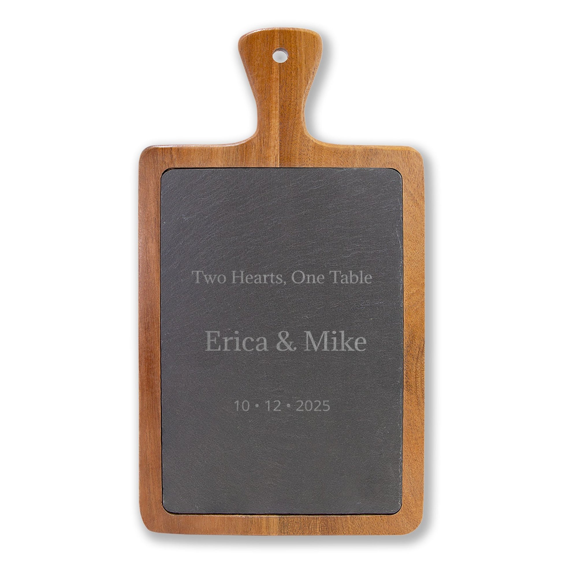 Two Hearts, One Table - Personalized Wedding Charcuterie Board