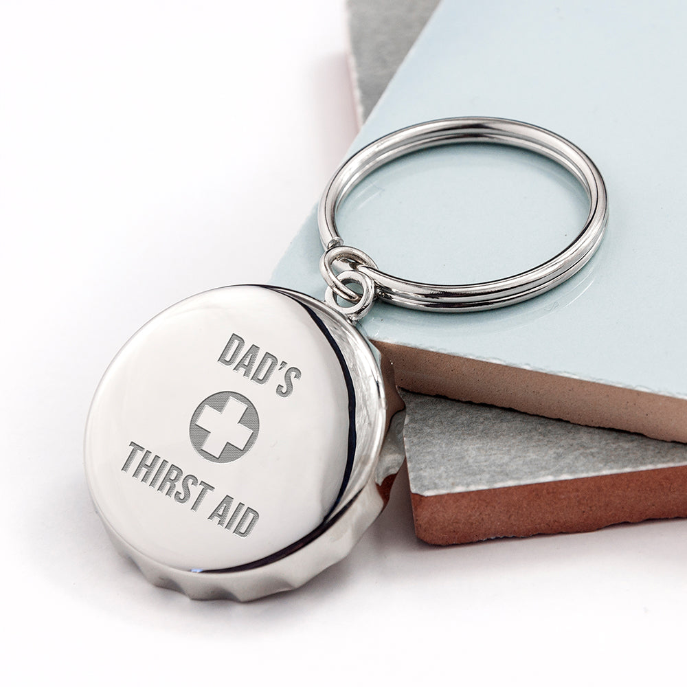 Personalized Thirst Aid Bottle Opener Keyring - Lovesakes