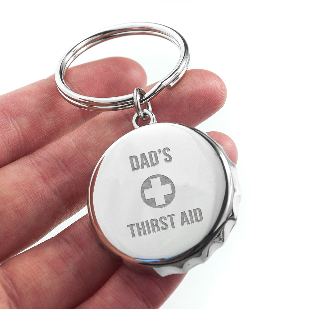 Personalized Thirst Aid Bottle Opener Keyring - Lovesakes