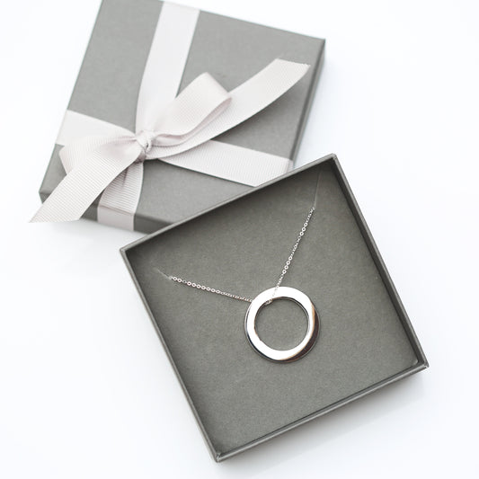 Sterling Silver Halo Necklace