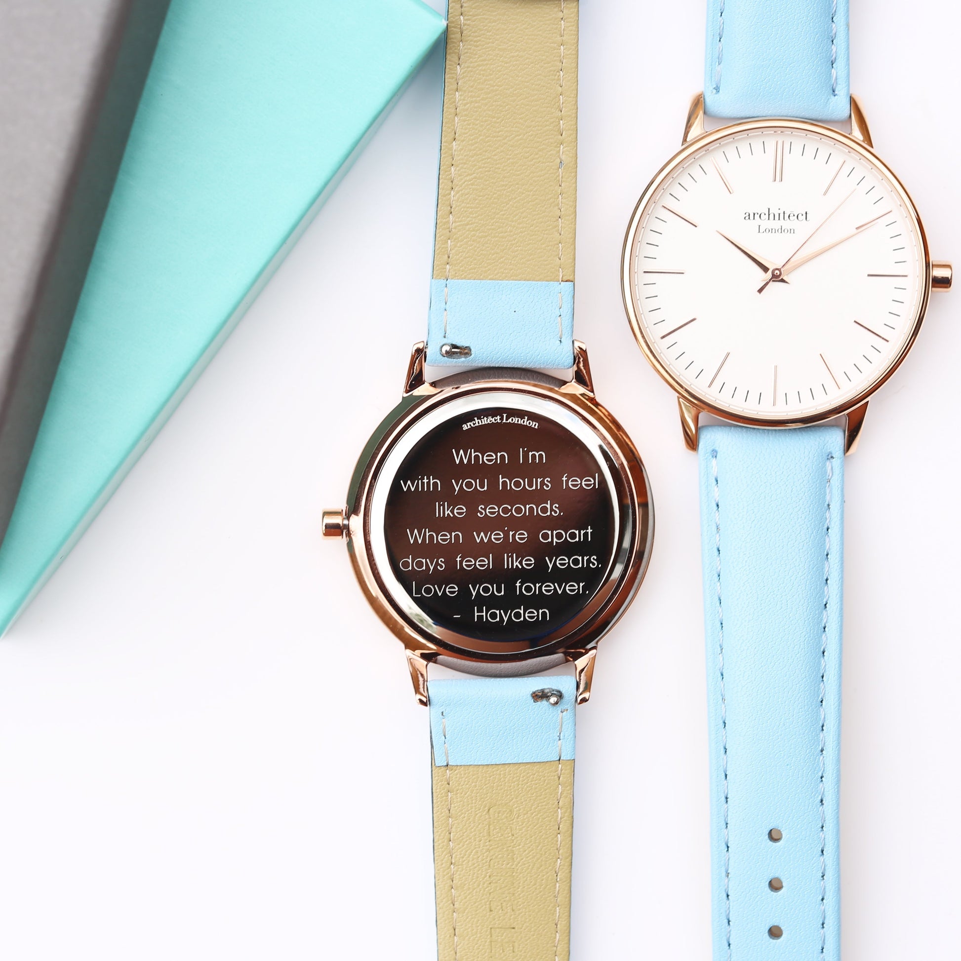 Women's Engraved Watch In Light Blue - Lovesakes