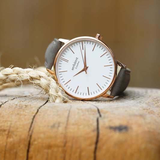 Women's Engraved Watch In Light Grey